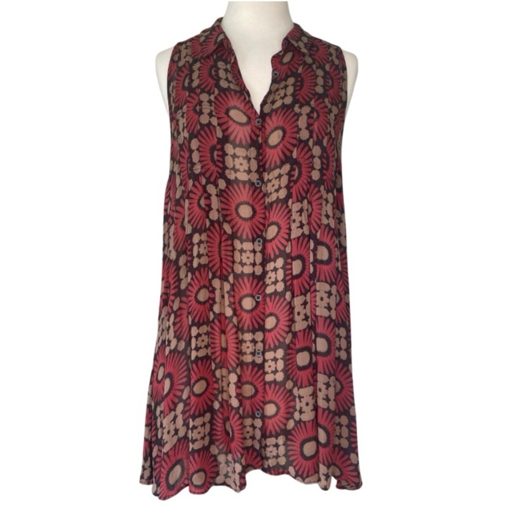 Free People Sleeveless Button-Down Mini Dress | Size L